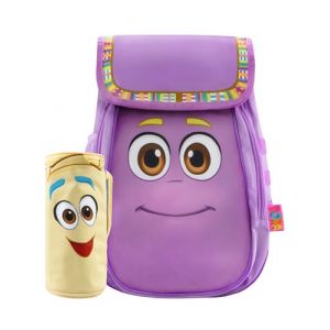 DORA Sac A Dos Et Trousse Pour Fille, Sac D'&eacute;cole Amusant Pour Enfant, Violet, Taille Unique (Character FR, neuf)