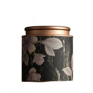 Bo&icirc;te &agrave; th&eacute; vide, &eacute;l&eacute;gante bo&icirc;te de rangement en fer blanc vintage pour th&eacute;, caf&eacute;, herbes, bonbons, chocolat, sucre, &eacute;pices (Noir-S) (GUANZHINING, neuf)