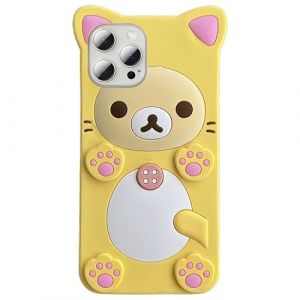 IAIYOXI Coque de protection amusante, kawaii et tendance en silicone et TPU souple en forme d&rsquo;un ourson mignon de style dessin anim&eacute; 3D, pour enfants, filles et femmes, pour iPhone 11, jaune (Putian Licheng District Fankong Trading Co., Ltd., neuf)