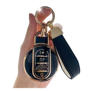 ontto Coque de Protection pour cl&eacute; de Voiture BMW Mini Cooper S One Clubman Countryman F54 F55 F56 F57 F60 Accessoires T&eacute;l&eacute;commande Porte-cl&eacute;s TPU &Eacute;tui &agrave; cl&eacute;s Noir R (Ontto, neuf)