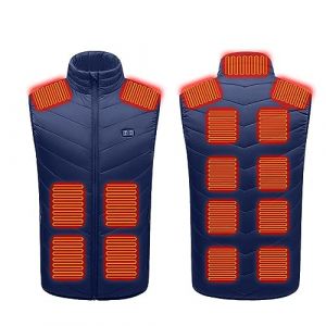 Veste Chauffante Homme Femme Usb, Doudoune Chauffante avec Poches Sans Manche &agrave; capuche, Blouson Chauffant Gilet De Chasse Homme Thermique V&ecirc;tements Chauffants &eacute;lectriques Hiver 17 Zones Intelligent (GuANiH, neuf)