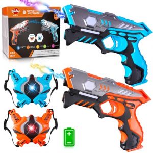 VATOS Pistolet Laser Tag Infrarouge avec Gilet - 2 Packs pour Enfants et Adultes Jeu d'intérieur et d'extérieur, Activité de Groupe Jouet Amusant Laser Tag Cadeau pour garçons Filles 6 Ans et + (XIAOMA ONLINE EU, neuf)