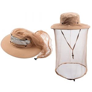 ZffXH Moustiquaire t&ecirc;te Chapeau de p&ecirc;che Chapeau Abeille Apiculteur Voile Chapeau Mouche Insectes Voile Capuche (Logic coffee Fr, neuf)