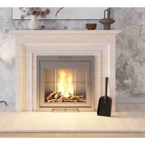 Calidola Grande pelle &agrave; cendres extra large pour chemin&eacute;e, pelle &agrave; charbon en acier robuste avec c&ocirc;t&eacute;s sur&eacute;lev&eacute;s, 39,5 cm de long, 13,5 cm de large, rev&ecirc;tement en poudre noire (CHENGDU CALIDOLA TRADING COMPANY, neuf)