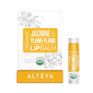 Alteya Organic Baume à lèvres au Jasmin et Ylang-Ylang 4.5g - Certifiée organique USDA naturelle Baume à lèvres Basé sur d'huiles essentielles hydratantes et de beurres végétales nourrissants (Alteya Organics - Europe, neuf)