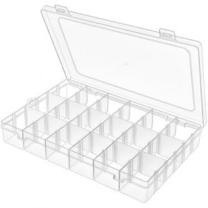 DARUITE Boite Rangement Plastique Compartiment, 18 Grids Boite Compartiment, Petite Boîte de Rangement Transparente Boite Plastique pour Perles, Boucles Doreilles, Outils, Crochet de Pêche (DFT TECHNOLOGY CO, neuf)