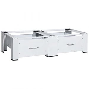 FIRBNUS Support pour machine &agrave; laver et s&egrave;che-linge avec tiroirs blanc pour machine &agrave; laver - Socle de tiroir - Support avec tiroir - &Eacute;tag&egrave;re pour machine &agrave; laver (FIRBNUS, neuf)