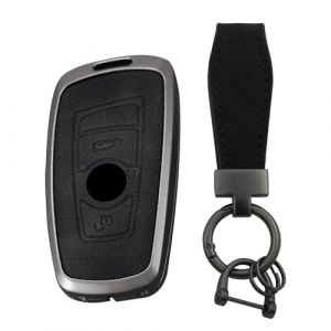 TECART Smart - Bo&icirc;tier de cl&eacute; en cuir - Convient pour BMW F20 F30 G20 F31 F34 F10 G30 F11 X3 F25 X4 I3 M3 1 3 5 Series - Accessoire de cl&eacute; de voiture - Porte-cl&eacute;s 3 boutons - Noir (Tecart Brand Store, neuf)