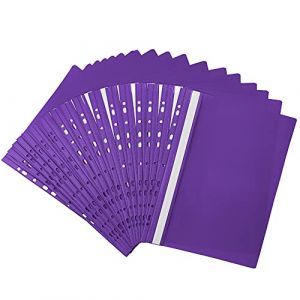 Netuno 20x chemise à lamelle perforée violet A4 dossier rapide chemise à levier en plastique classeur en plastique classeur rapide A4 chemise de présentation chemise avec couverture transparente (netuno, neuf)