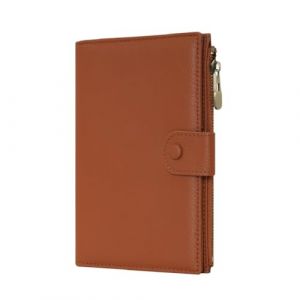 Wason &Eacute;tui de passeport cuir Portefeuille voyage blocage RFID, Emplacement passeport avec poche &agrave; fermeture &eacute;clair pour carte d'identit&eacute; carte d'embarquement billet carte SD essentiels voyage (Marron) (Wason eu, neuf)