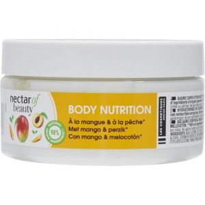 BEAUTY - Baume Corps Nutrition Mangue P&ecirc;che NECTAR OF | Onctueux et nourrissant | Pour une peau douce et hydrat&eacute;e | le pot de 200mL | LOT DE 3 (ViveVers, neuf)