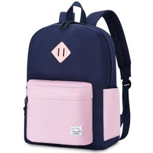 VASCHY Sac &agrave; Dos Scolaire Enfant, L&eacute;ger D&eacute;perlant 20 L, Bicolore, Primaire Coll&egrave;ge, A4, Poches Lat&eacute;rales, Bleu Minuit & Rose (Vaschy, neuf)
