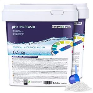 NortemBio Pool pH+ Plus 2 x 6,5 kg – Élévateur pH en Poudre pour Piscine et Spa, Régulateur pH, Équilibrant Eau Cristalline, Améliore Le Confort de Bain, Formule Naturelle (Nortem BioGroup, neuf)