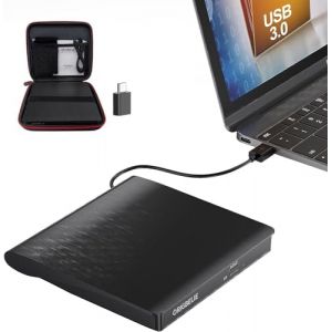 ORIGBELIE Lecteur CD Externe pour PC, Plug&Play Graveur DVD Externe USB 3.0 Type-C Lecteur CD/DVD +/-RW, Lecteur DVD Externe pour Ordinateur Portable de Bureau Windows 11/10/8/7/XP Linux OS avec Boîte (ORIGBELIE Direct - FR, neuf)