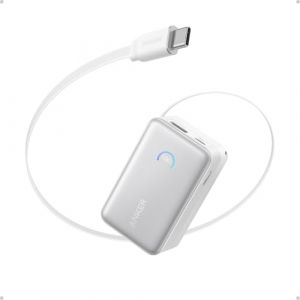 Anker Nano Batterie Externe 10000 mAh avec câble rétractable InstaCord 70 cm, Banque d’Alimentation compacte 45 W Max Power Bank, Affichage Intelligent, pour iPhone 16 Pro Max, iPad, Galaxy, Pixel (AnkerDirect FR, neuf)