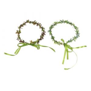 G&eacute;n&eacute;rique Lot de 2 Couronnes de Cheveux Feuilles Tress&eacute;es Serrage-T&ecirc;te Fleur Artificielle Caf&eacute; et Vert Accessoires L&eacute;gers pour Femmes et Filles pour Mariage F&ecirc;te et C&eacute;r&eacute;monie (CLACKUI, neuf)