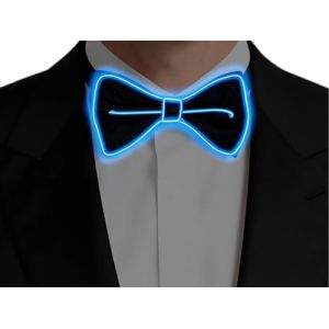 N&oelig;ud Papillon LED, Lumineux Noeud Papillon Homme, Clignotant N&oelig;ud Papillon avec Led, N&oelig;ud Papillon Fluo Amusant, Accessoire de Costume Led pour F&ecirc;tes, Halloween, No&euml;l, Carnaval, Bal Masqu&eacute; (Bleu) (yuwangwang, neuf)