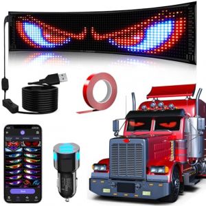 Tableau d'affichage LED flexible, 47 x 12 cm, &eacute;criture RVB programmable via application intelligente Bluetooth, panneau matriciel Devil Eyes Matrix Panel, pour d&eacute;coration de voiture, bar, publicit&eacute; (SanSe Trade, neuf)