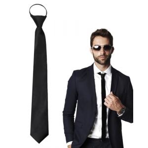 HUVZOR Cravate noire pour femme 48 cm, cravates &eacute;lastiques pour garcons, cravates formelles unies en satin pour mariages, bals de fin d'ann&eacute;e pour enfants, c&eacute;l&eacute;brations (Volumetech OU, neuf)