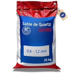 poolomio Sable filtrant Piscine Filtre à Sable 25 kg | Sable de Quartz Azuro de Haute qualité, Filtre à Sable, Filtre de Piscine | 0,6-1,2 mm de granulométrie pour Une Eau de Piscine limpide (Poolomio, neuf)