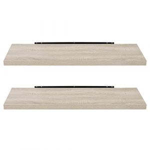 EUGAD Étagère Murale Lot de 2 étagères tablettes Style Moderne en Bois,80x22,9x3,8cm Sonoma Chêne 0046QJ-2 (Eugad, neuf)