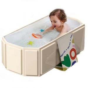 Baignoire Pour Bébé Pliable, Baignoire Pliable Bébé, Grande Baignoire Pliable Pour Enfant, Bac De Douche Portable, Petite Piscine Intégrée Idéale Pour Bain Chaud Et Bain De Glace Enfants De 0 À 5 Ans (TRUST AND BU, neuf)
