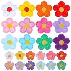 AOODUERL 24 Pièces Patch Thermocollant, écussons brodés thermocollants, Broderie Applique Réparation Patch Pour Vêtements,Chapeaux,Jeans, T-Shirt, Sac à Dos DIY Pour Enfants et Adultes (AOOTUERL, neuf)