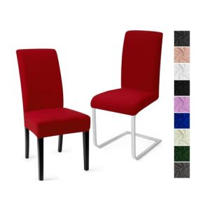 Housse de Chaise Salle &agrave; Manger 2PCS Housse de Chaise Universel Couverture de Chaise Extensible Housse Chaise Moderne Protection de Chaise Housse de Protection pour Hotel D&eacute;cor(Rouge, 2PCS)-C (Eckonaver, neuf)