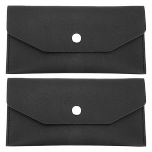 CALLARON 2 Pièces Enveloppes Portefeuille en Cuir Noire - Pochette d'argent Réutilisable, Receipt Organizer, Portable Envelopes, pour Gérer Son Budget et Ranger Les Reçus 17.5 x 9 x 1 cm (Raindrops On Roof, neuf)