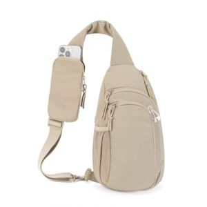 GreenTaya Sac Poitrine Femme Homme Sac Bandoulière avec Poche Blocage RFID Sacoche Bandoulière Porté Travers pour Voyage Sports, Kaki (Greentaya, neuf)