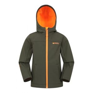Mountain Warehouse Veste Enfant Exodus Softshell - Coupe-Vent, Imperm&eacute;able Fille Et Gar&ccedil;on, Veste Polaire Unisexe, Veste &Agrave; Capuche Con&ccedil;ue pour Sport Et Voyage Vert Dynasty 11-12 Ans (Mountain Warehouse, neuf)