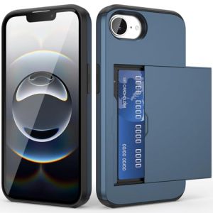 ACOCOBUY Coque pour iPhone 16e &Eacute;tui Portefeuille avec Porte-Cartes Antichoc Coque avec Porte-Cartes pour iPhone Housse Protection &agrave; Double Couche Armor Cover Carte &Eacute;tui pour Hommes Femmes 6.1" Marine (ACOCOBUY FR, neuf)
