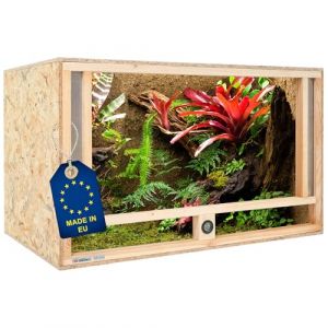ITA Terrarium Bois 100x50x50 cm avec Ventilation Frontale & hygromètre intégré - Terrarium en Bois OSB-3 - pour Reptiles, Serpents, Amphibiens - Produit UE, certifié FSC (ITA HOME AND GARDEN, neuf)