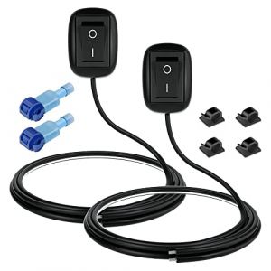 Gebildet 2pcs 12V-230V/10A SPST Goutte d'Eau Forme Pâte Type Bouton Interrupteur, Interrupteur Marche/Arrêt pour Feux de Conduite Antibrouillard, Néons, Barre Lumineuse LED (avec 1m de Fil) (Gebildet-FR, neuf)