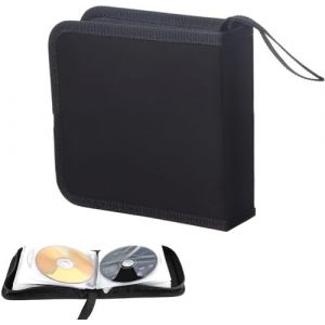 Ruikcoll Sac CD, Sac de Rangement CD pour Voiture et Maison, Sac de Rangement pour disques CD DVD pour 40 disques (Noir) (diancaodengmaoyi, neuf)