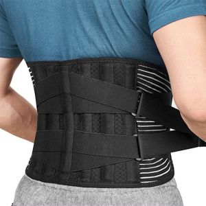 SJTJSPX Unisexe Ceinture Lombaire avec Supports Coussin,Ceinture Soutien Lombaire Protection Taille, Maintenir Lombaires Dos 6 Ressorts et Sangle Réglable,Ceintures Dorsale Soulage Les Douleurs (QIQIXINXINZI, neuf)