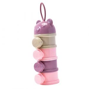 Distributeur De Lait En Poudre | Distributeur De Formule | Distributeur De Nourriture | Doseur Bébé 4 Compartiments,Doseur De Lait Boîtes Empilables Convient Pour Collations,Lait En Poudre,collations (FCFengchen, neuf)