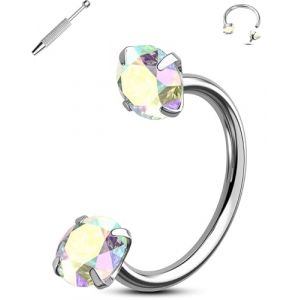 Jewseen Fer &Agrave; Cheval Nez Anneau Titane Tragus Boucle D'oreille Cercles Double GeMMe L&egrave;vre Piercing Bijoux 20G Fer &Agrave; Cheval Septum Anneau Interne Filet&eacute; Boucle D'oreille De Cartilage 7MM (Jewseen Jewelry, neuf)