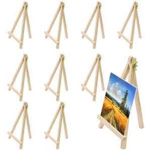 Alwaiiz 10 Pièces Petit Chevalet Pliable (19x11cm) - Mini Triangle en Bois Pour Présentation de Peintures, Photos, Cartes et Cartes de Visite (Alwaiiz EUdirect, neuf)