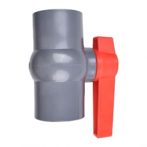 Robinet à boisseau sphérique en PVC avec douille adhésive, rouge/gris, 20 mm/25 mm/32 mm/40 mm/50 mm, rouge/gris (50 mm) (housetag, neuf)
