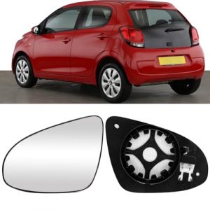 TTCR-II Verre Rétroviseur Compatible avec Citroen C1/Peugeot 108/Toyota Aygo AB40 Verre Miroir Chauffant 2014-2020, 1612467880 Rétroviseur Rechange pour C1/108/Aygo AB40 Remplacer Miroir（Gauche) (Yumzeco Yumzeco, neuf)