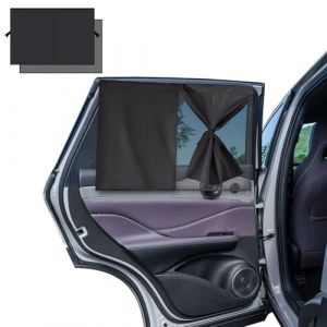 2 Pièces Rideau Voiture,Pare Soleil Voiture Bébé,Bloquer Les Rayons UV,Cache Vitre Voiture avec Aimants,Pare Soleil Voiture Arriere,Taille Universelle pour Plupart des Voitures (B) (dawn_168, neuf)