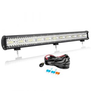 AUXTINGS 78 cm 220W Barre LED 4x4 Con C&acirc;blage, 3 Rang&eacute;e Spot et Inondation Barre Lumineuse 12V 24V &Eacute;tanche Bar a LED Feux Phare de Travail Projecteur pour SUV Voiture Camion Tracteur V&eacute;hicule Bateau (AUXTINGS-EU, neuf)