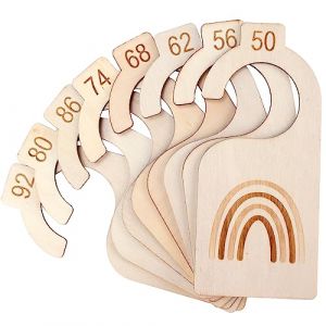 8 Pi&egrave;ces S&eacute;parateur Penderie Bebe en Bois de 50-92, Organisateur de Penderie B&eacute;b&eacute; de Nouveau-N&eacute; &agrave; 24 Mois, pour Garde-Robe, Le Tri de V&ecirc; (yue ju he, neuf)