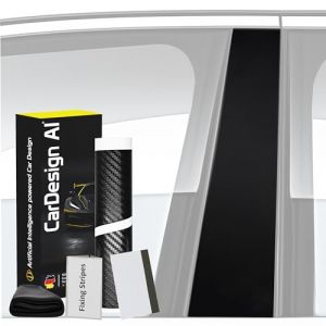 Film de Protection de Peinture pour Cache de Colonne B C pour Audi A3 8P/8PA 2003-2013 & S3/RS3 (3 Portes, Coupé) : Porte, fenêtre, Montant Gauche/Droite et Avant/arrière (Noir Brillant) (CarDesign AI, neuf)
