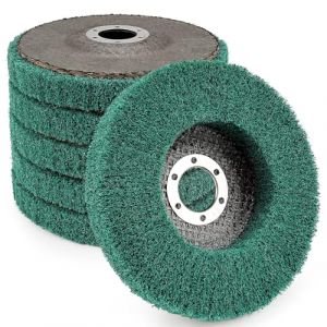 SI FANG Lot de 6 Disque de Pon&ccedil;age &agrave; Lamelles en Fibre de Nylon, 12.5 x 2.2 cm -180 Grit Roue de Polissage pour Meuleuse d'angle, Pour le nettoyage, l'&eacute;bavurage et l'&eacute;limination de la rouille (SI FANG TOOL, neuf)