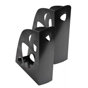 Exacompta - Réf. 181014NSD - Lot de 2 porte-revues ECOMAG Ecoblack, classeur à revue économique, catalogues, magazines, rangement pour documents A4 et A4+ - Largeur 7,7 cm - Noir (OFFICE24_7 F, neuf)