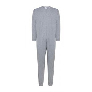 Confezioni_Emy Pyjama int&eacute;gral m&eacute;dical unisexe &ndash; Grenouill&egrave;re adulte coton 100% &ndash; Pyjama dos zip seniors &ndash; V&ecirc;tements g&eacute;riatriques confortables Made in Italy - Taille S - Uni Gris (CONFEZIONI EMY, neuf)