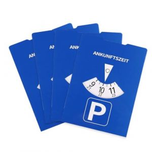 Lot de 4 Disque Bleu de Stationnement Horodateur, Europeen Stationnement, Voiture Accessoires Auto, Disque stationnement Zone Bleue (CCtunCanton O&Uuml;, neuf)
