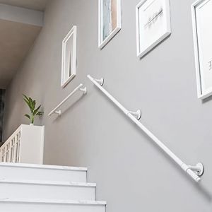 Main courante d'escalier blanche 1m 2m 3m 4m 5m 6m Garde-corps d'escalier mural anti-d&eacute;rapant Balustres de rampe d'appui ext&eacute;rieure Main courante pour lofts Marches de bar d'escalier de salle de bain (Mei Ma-DE Sao Wo cplm, neuf)